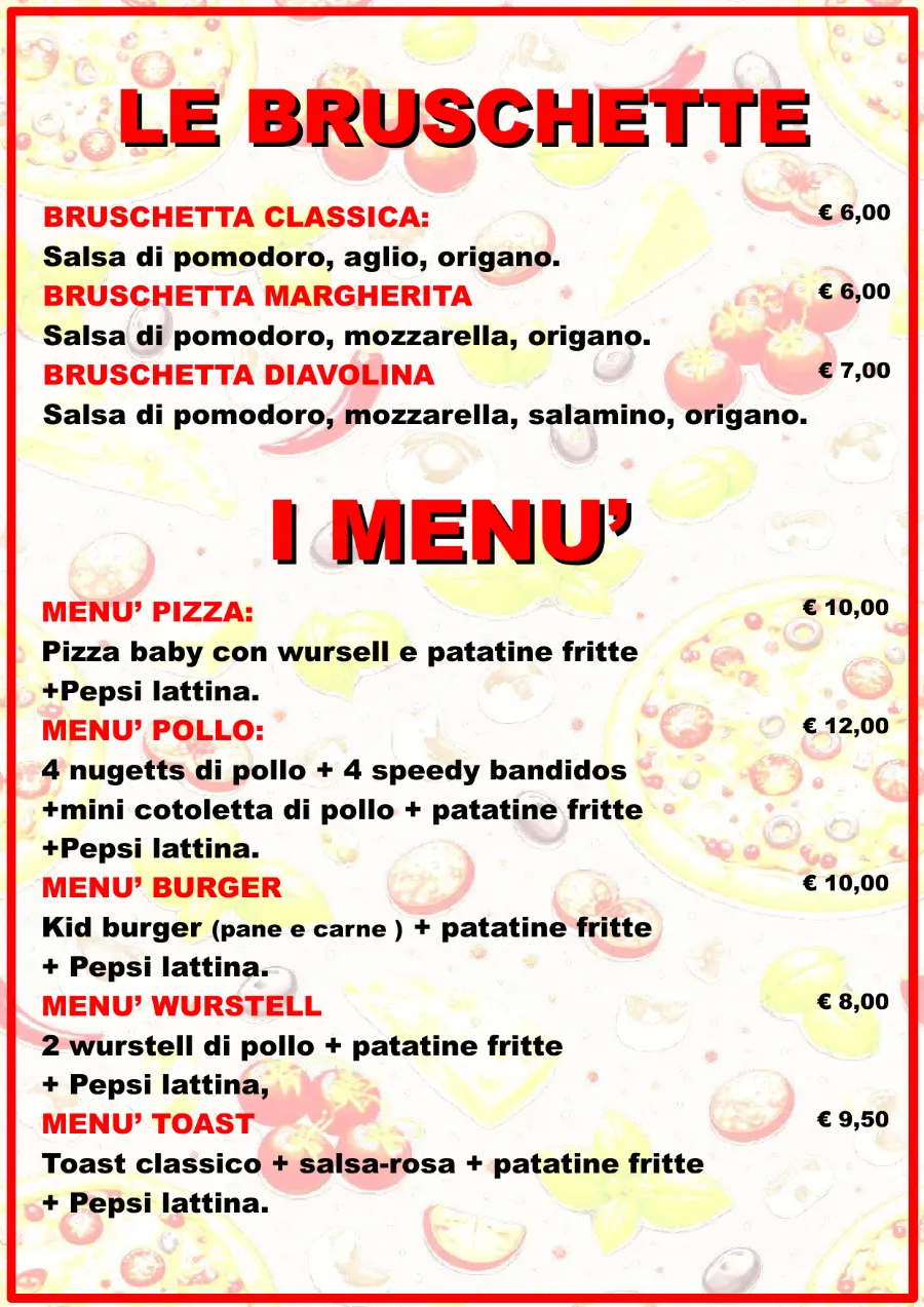 Listino online : Listino pizzaidea Pizzaidea Ceggia